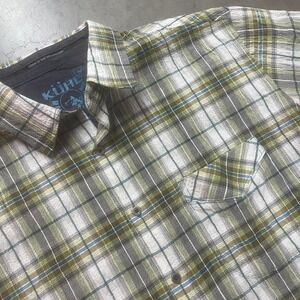 Kuhl men's striped short sleeve button up shirt‎ outdoors summer utility hiking